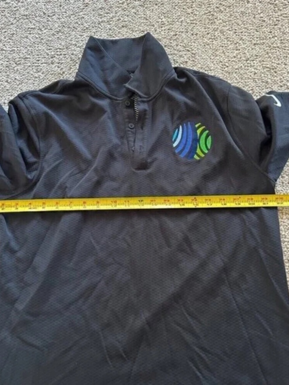 Nike Golf Dri Fit Polo Large Black Athletic Golf Tennis Performance Shirt - Picture 8 of 10